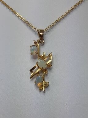 Gold Colour Opal Necklace